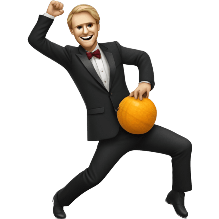 A squash ball dancing disco, party style emoji