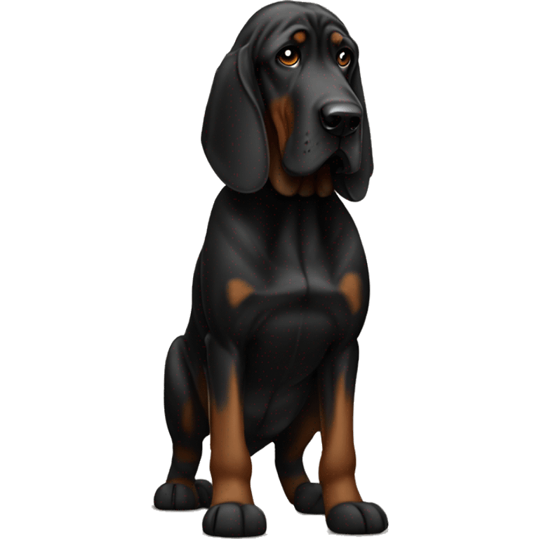 Black bloodhound standing  emoji