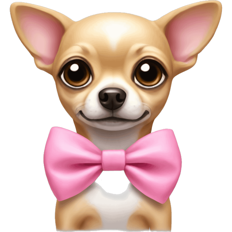 Chihuahua with pink bow  emoji