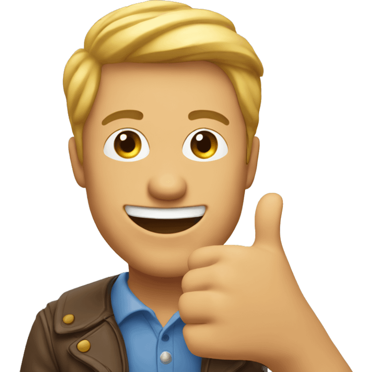 Smiling American Man shows thumbs up emoji