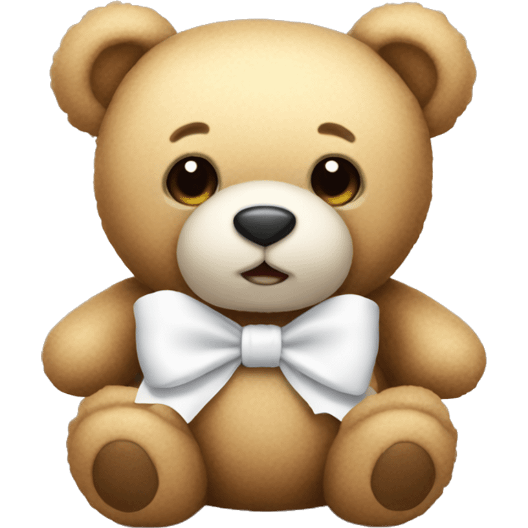 Teddy bear with white bow emoji