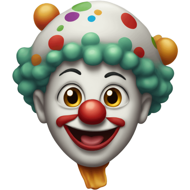 Clown sticking tongue emoji