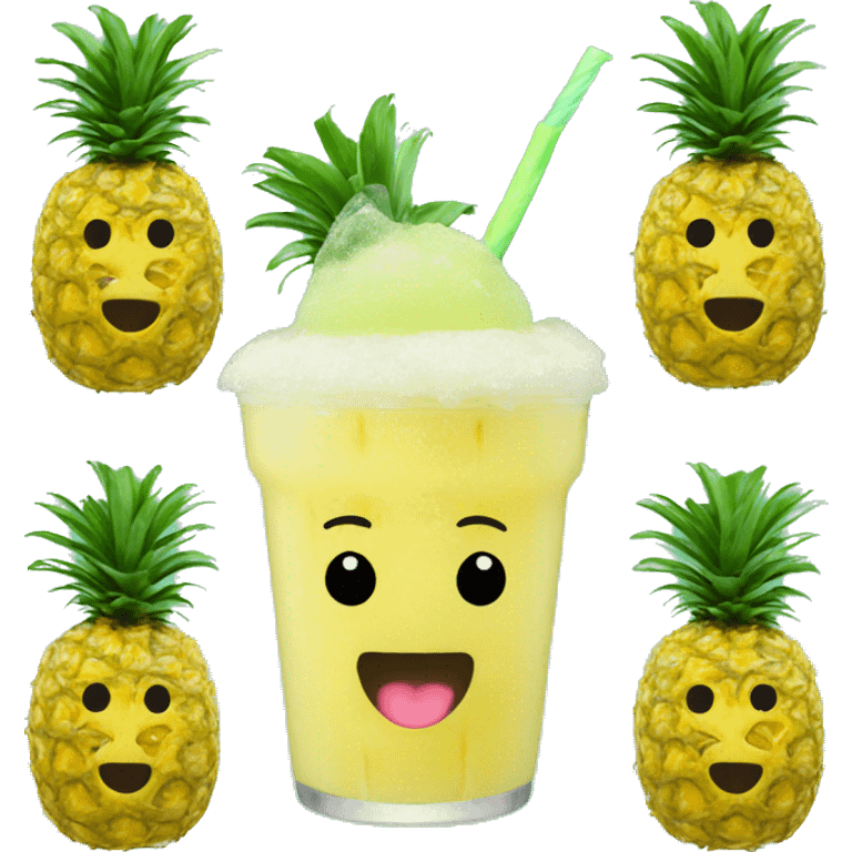 Frozen drink in a pineapple  emoji