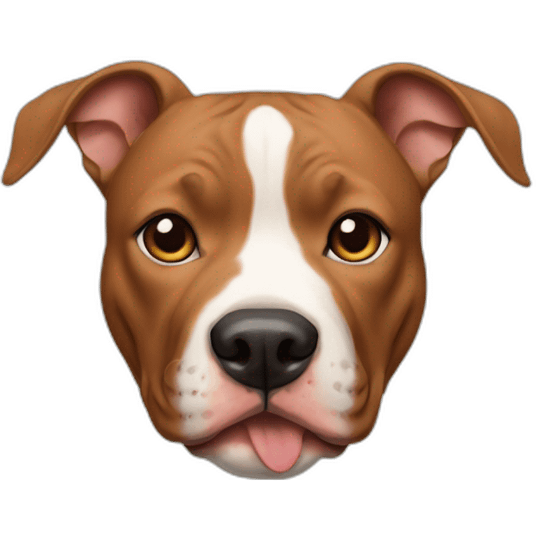 a female red nose pitbull, light brown fur and eyes emoji