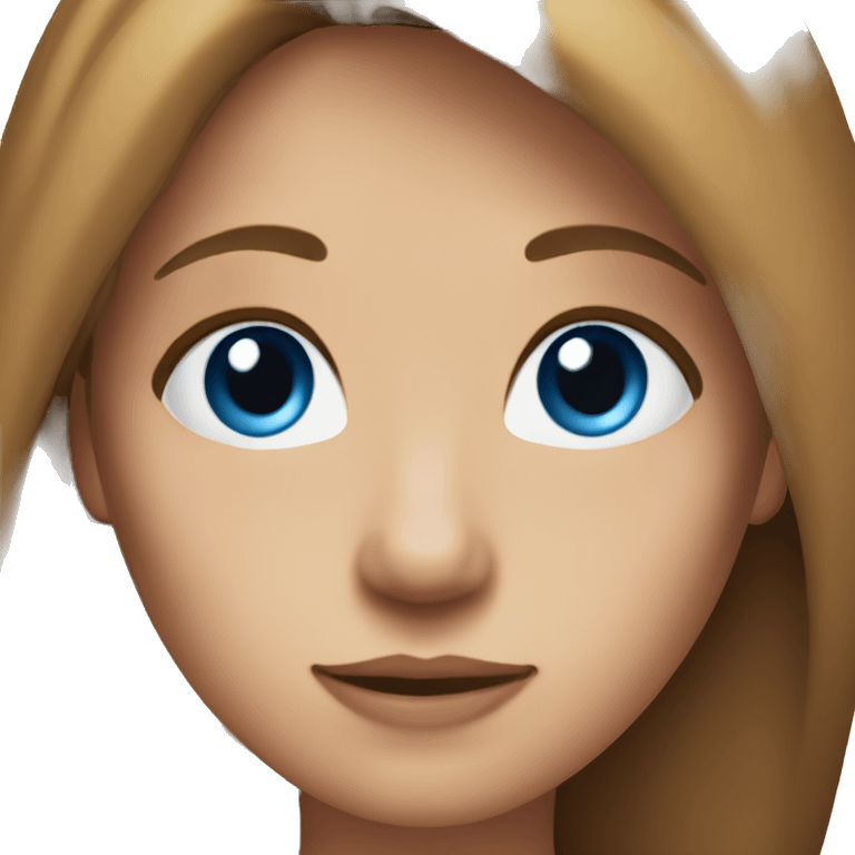 woman age 38 with long brown hair, blue eyes, and fair kin emoji