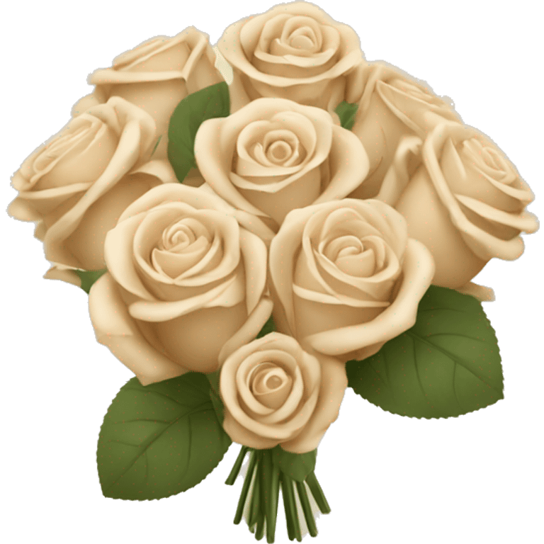 Beige roses bouquet  emoji