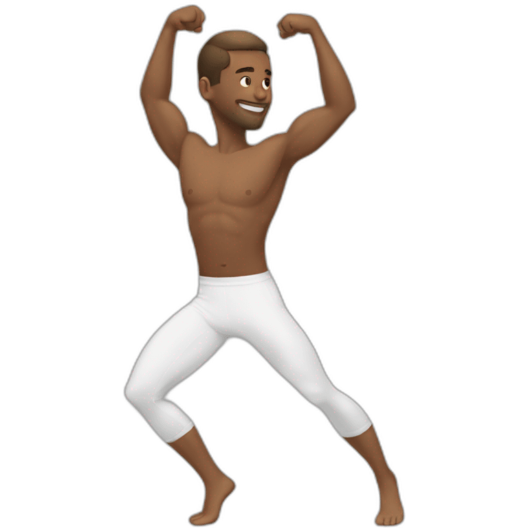 white Men stretching emoji