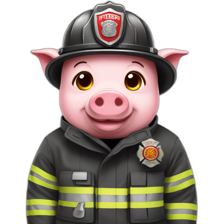 Firefighter pig emoji