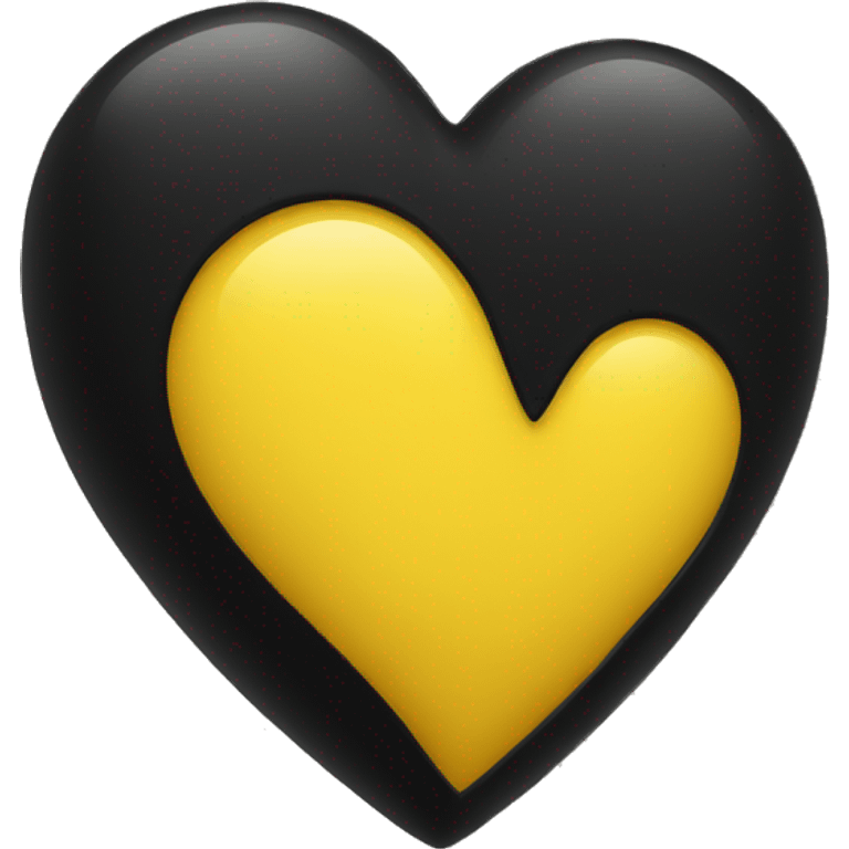 Half black and yellow heart emoji