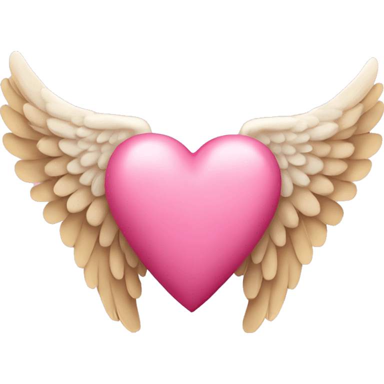 pink heart + angel wings emoji