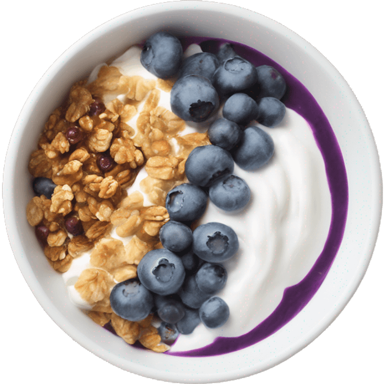 greek yogurt bowl with blueberries and granola emoji