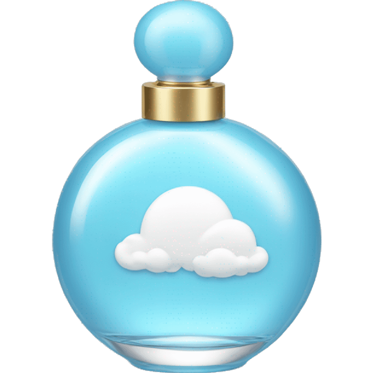 light blue round perfume bottle with white cloud decoration emoji