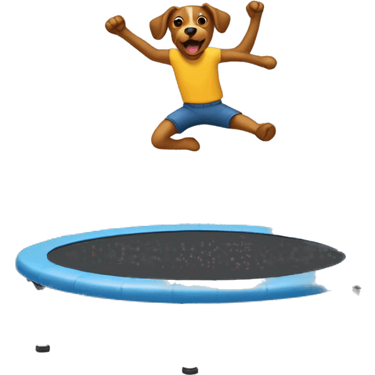 someone jumping on a trampoline with their dog emoji