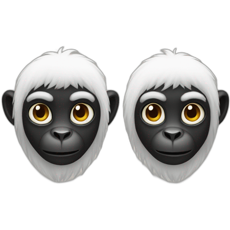 white monkey vs black monkey emoji