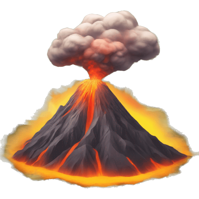 Volcano erupting money emoji