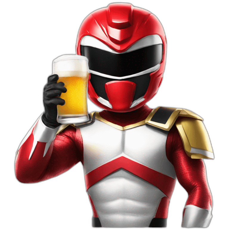 power ranger red drinking beer emoji