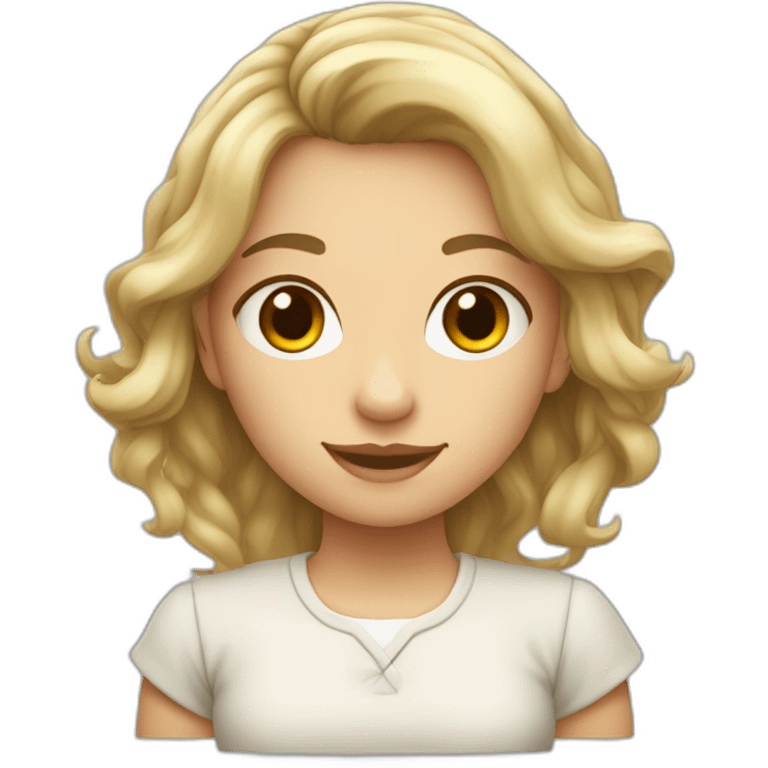 Fille adolescente blanche avec cheveux châtains emoji