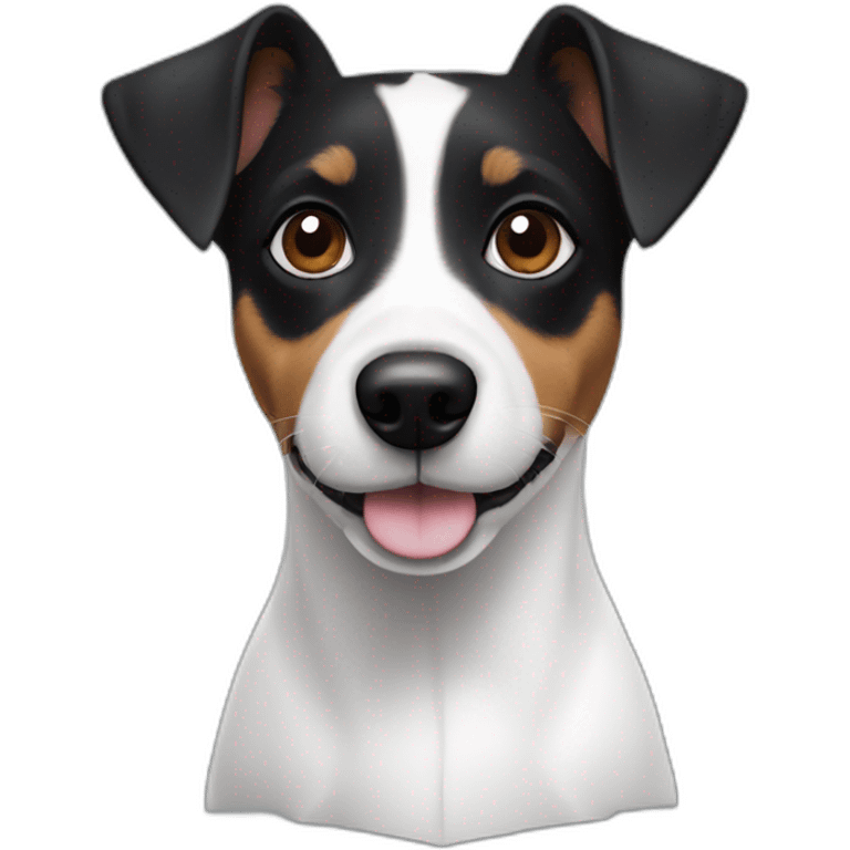 Black and white jack Russell emoji