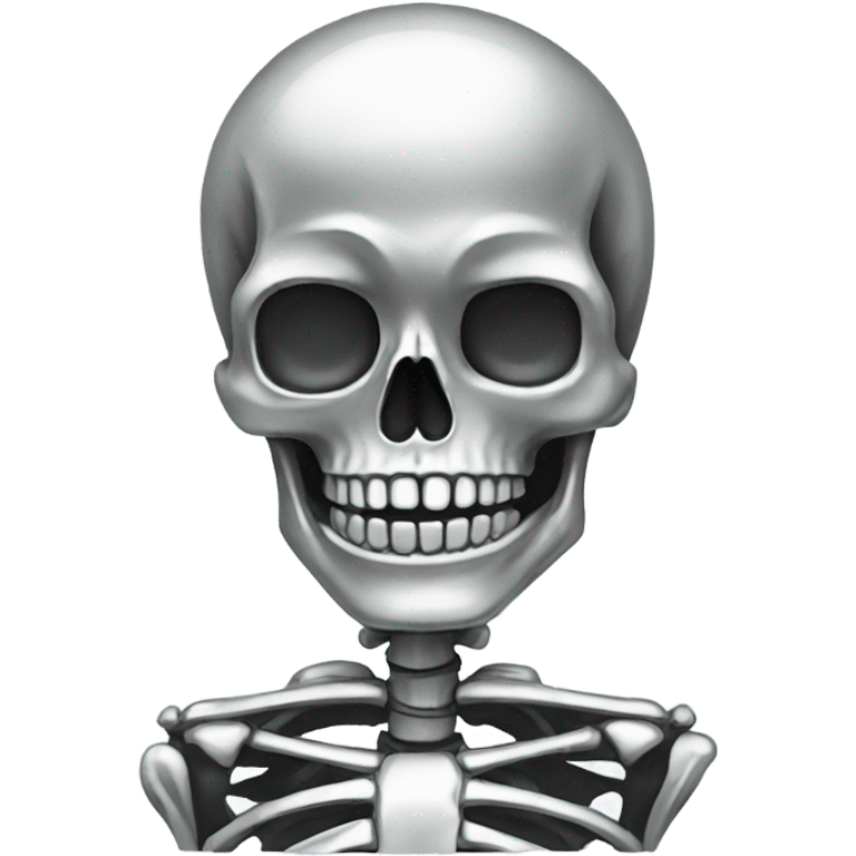 Skeleton made out of chrome emoji