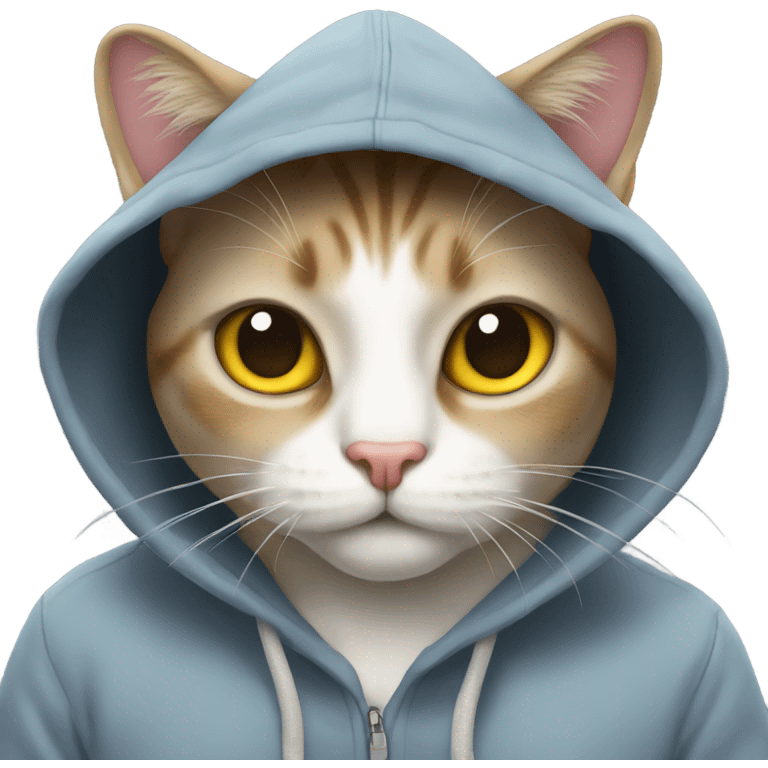 Cat wearing hoodie emoji