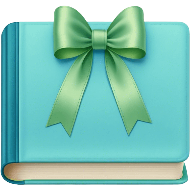 Book blue soft pastel with green ribbon  emoji