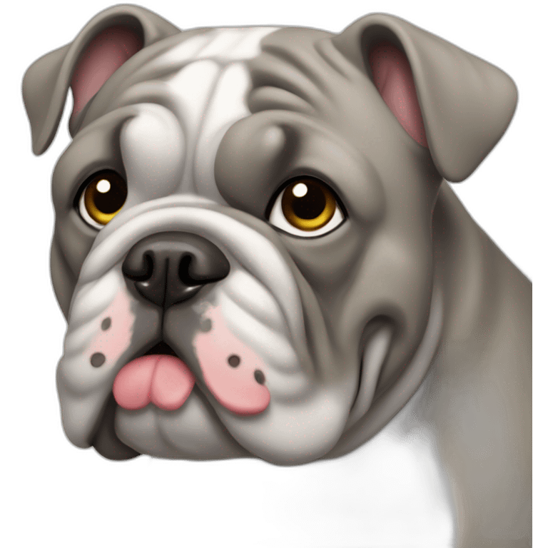 Gray colored France-BullDog emoji