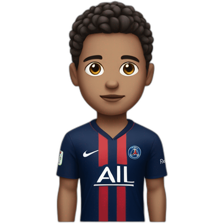 boy with black brown hair and a big fade haircut with a psg jersey emoji