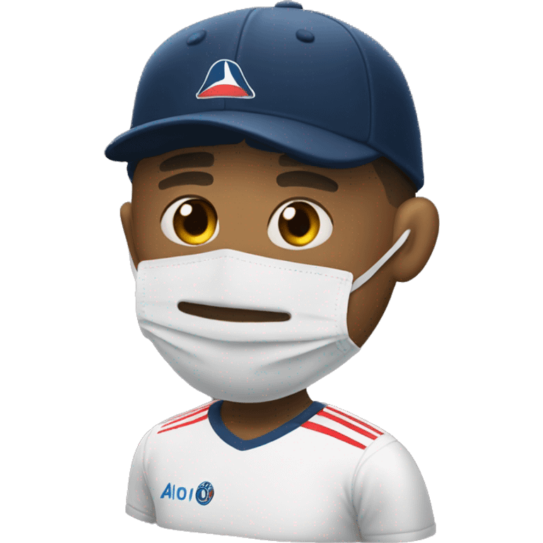 Mbappe avec un masque emoji