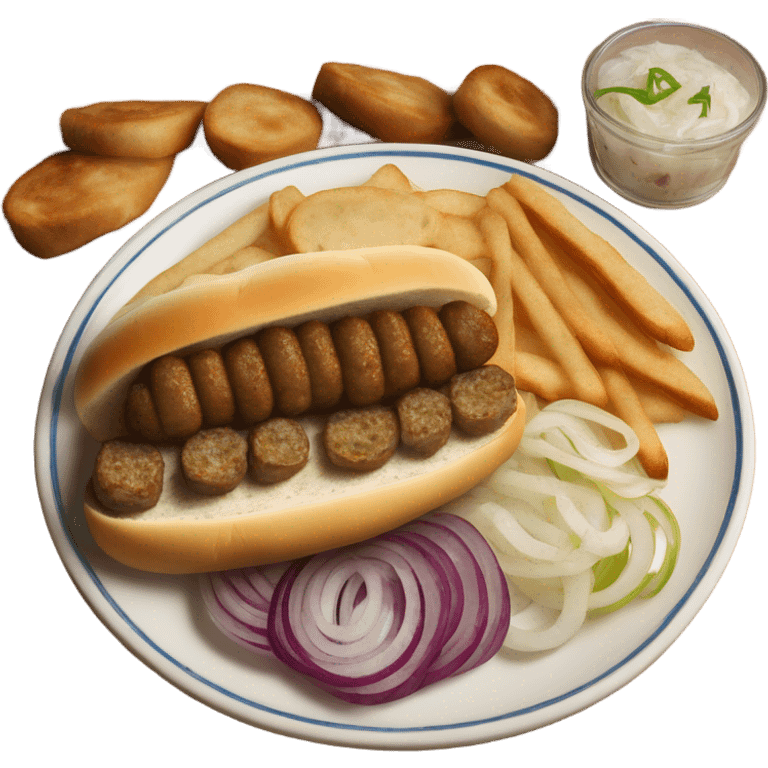 Sarajevski cevapi s kajmakom, lukom i somunom  emoji