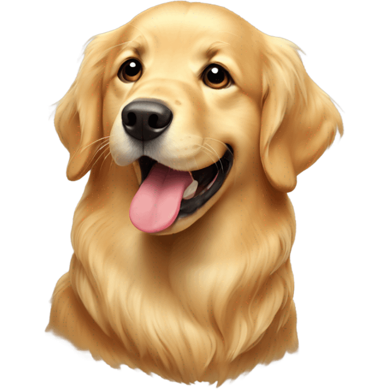 Golden retriever with tongue out  emoji