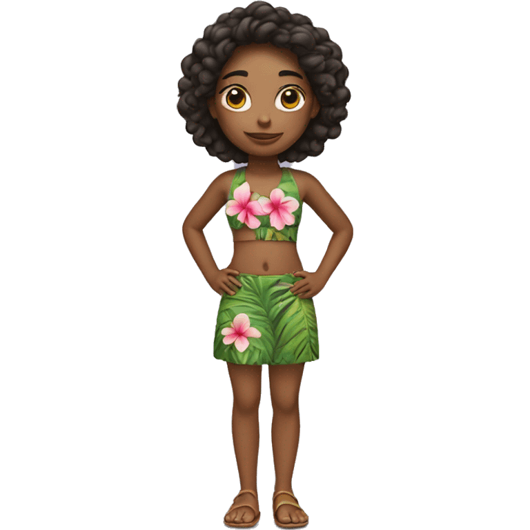 Girl ready for Hawaii emoji