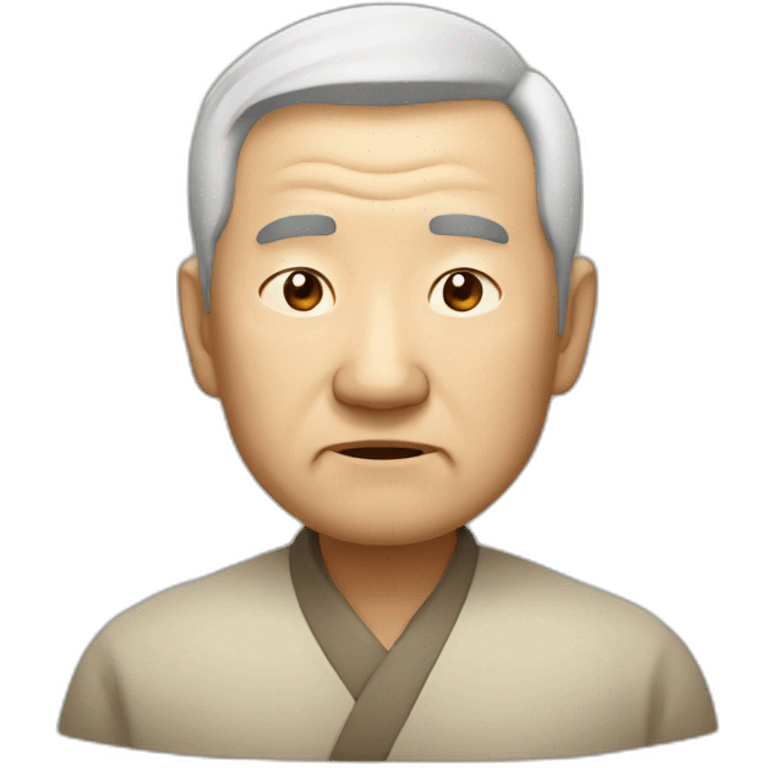 Chinese old guy looks very sleepy emoji