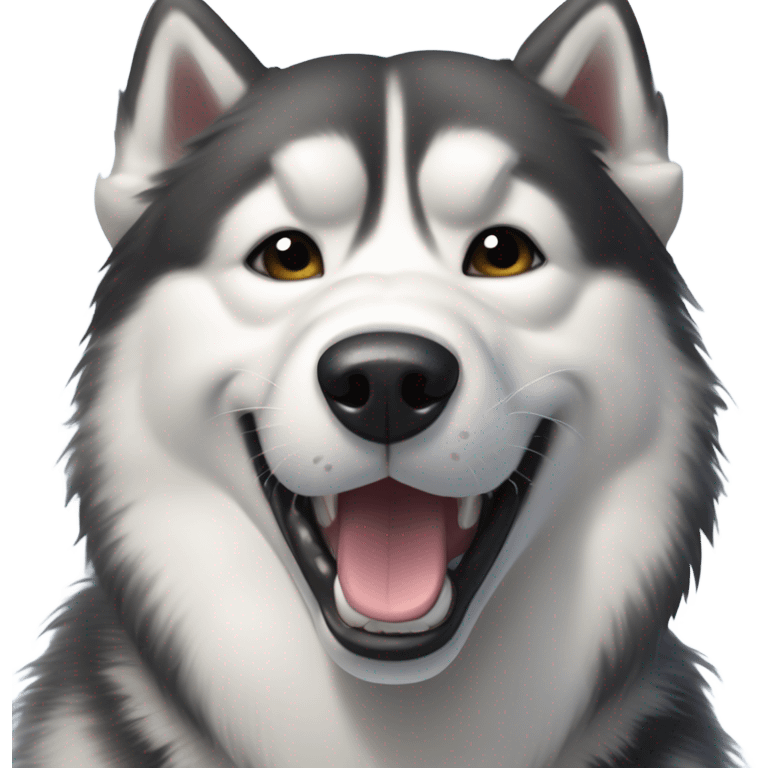 Make a malamute snowing in a dog park emoji