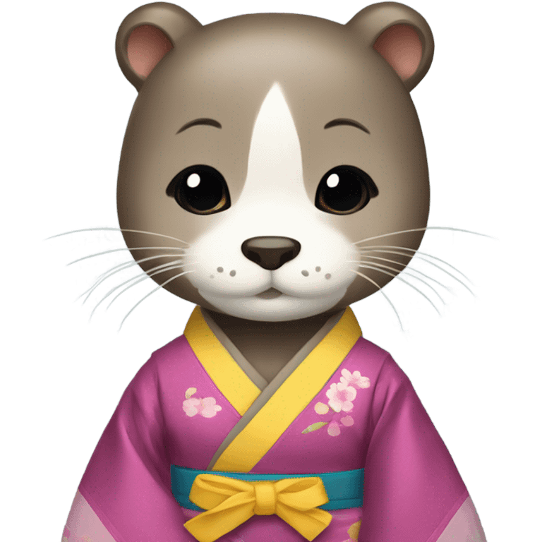 an otter wear hanbok emoji