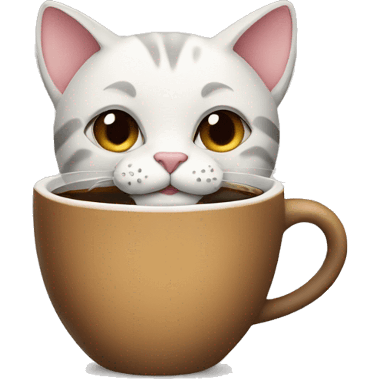 cat drinking coffee emoji