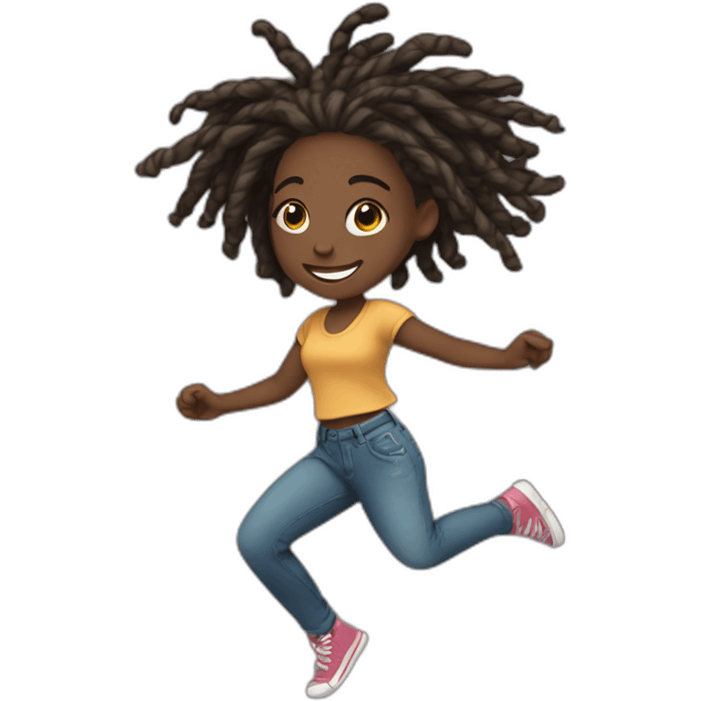 BLACK GIRL WITH DREADS DANCING emoji