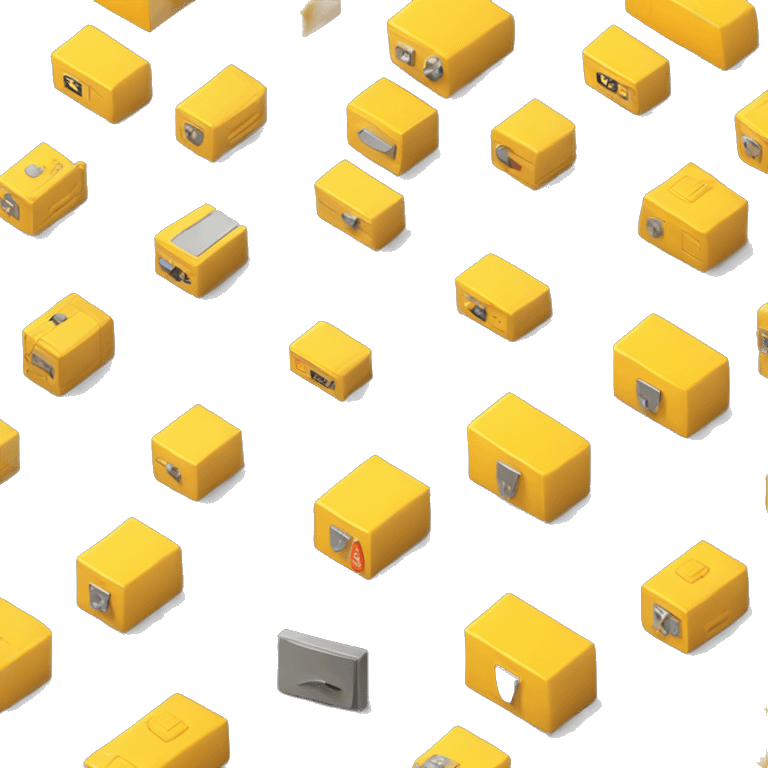 3d  isometric small safe in yellow or light orange emoji