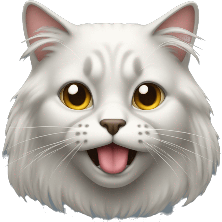 a cat with pumped lips and long hair emoji