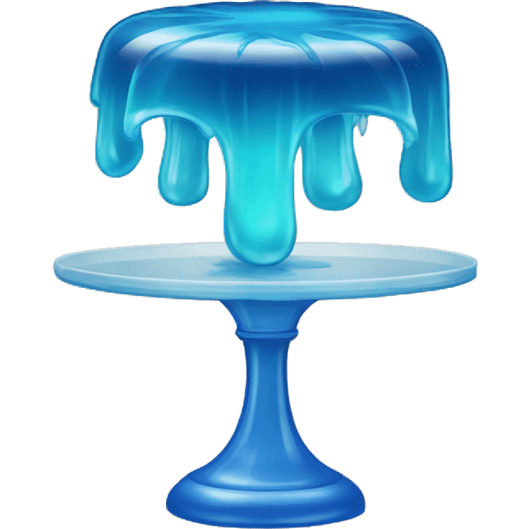 blue jelly on cake stand emoji