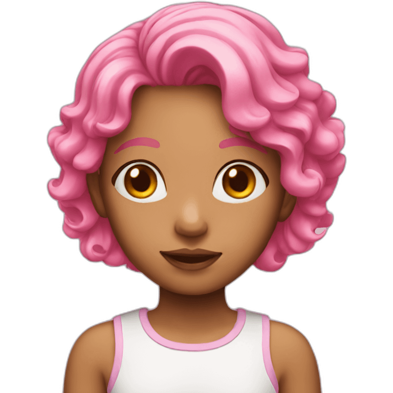 Girl with pink hair emoji