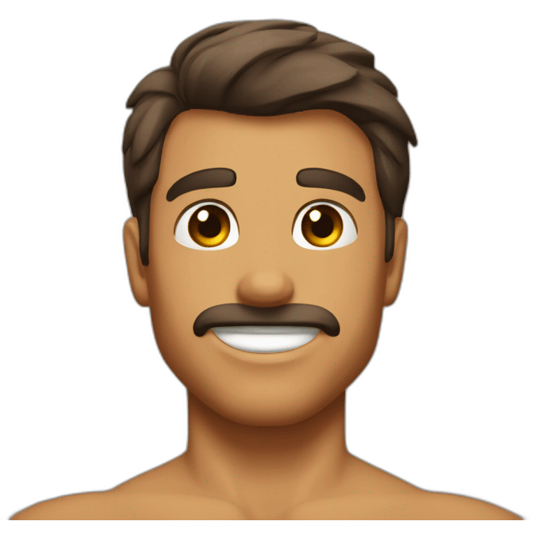 Corp musclé yeux marron cheuveux maron  emoji