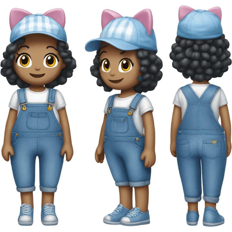 Hello kitty without a bow and in blue overall  emoji