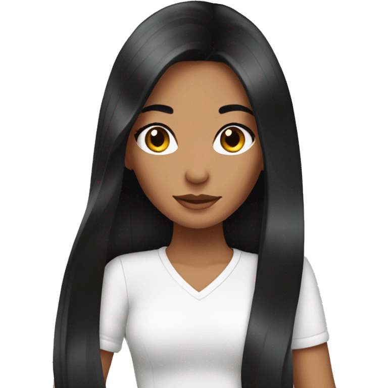 beauty girl with long black hair emoji