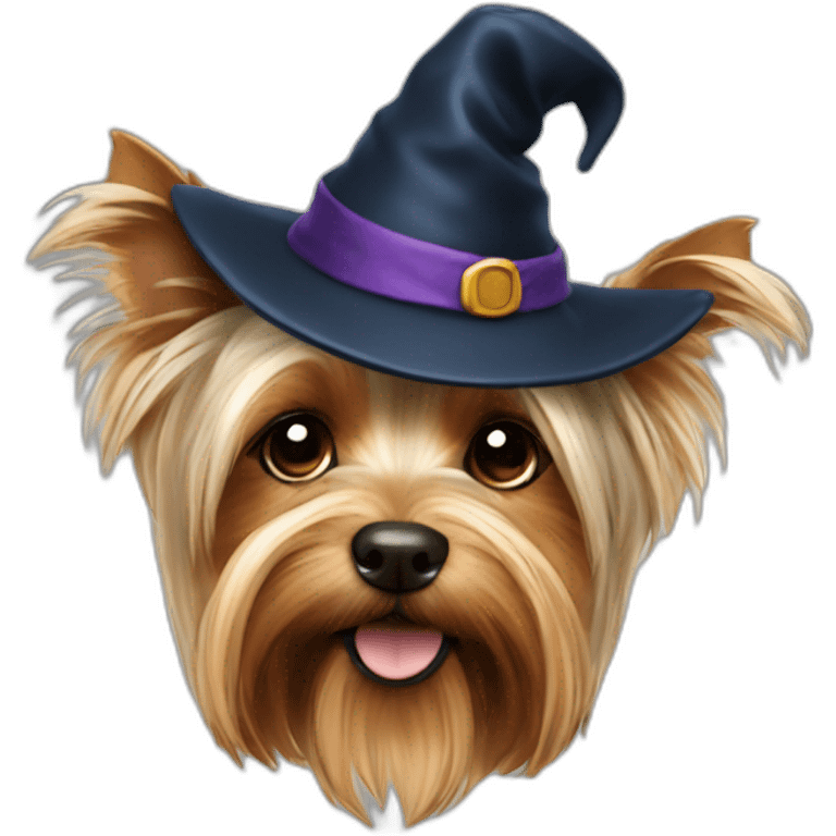 Yorkshire-terrier chapeau sorcière emoji