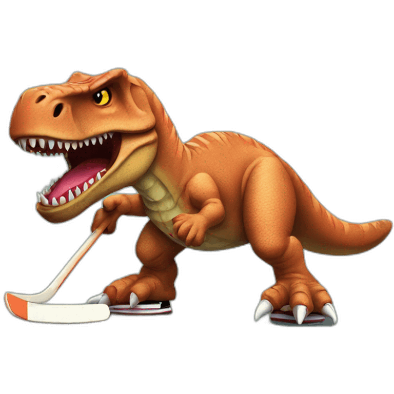 Tiki T-rex street hockey fun emoji