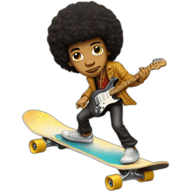 jimi hendrix doing skateboard emoji