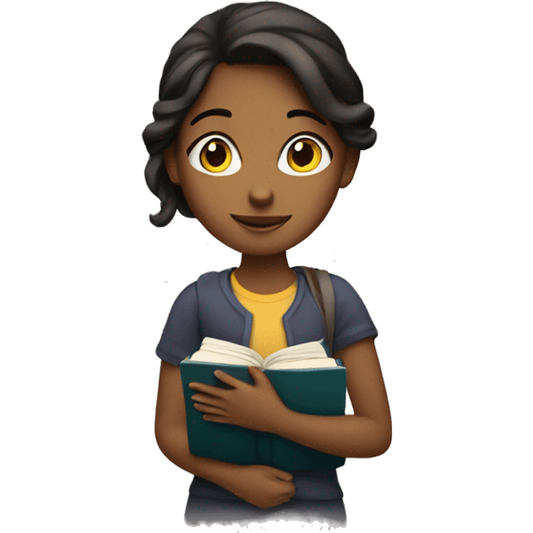 a girl with a book in her hands emoji