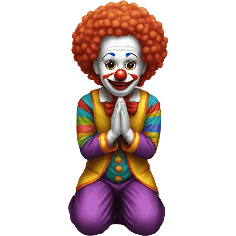 Clown kneeling down praying  emoji