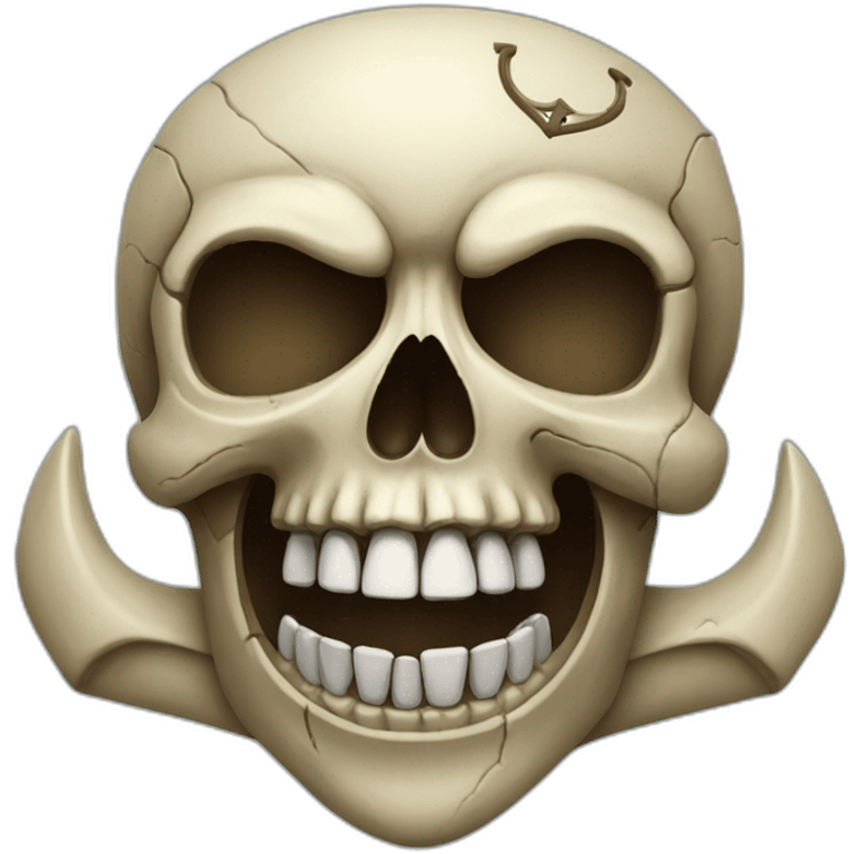 Skull with anchor between teeths emoji