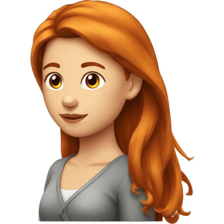 Fille rousse avec des cheveux lisses  emoji